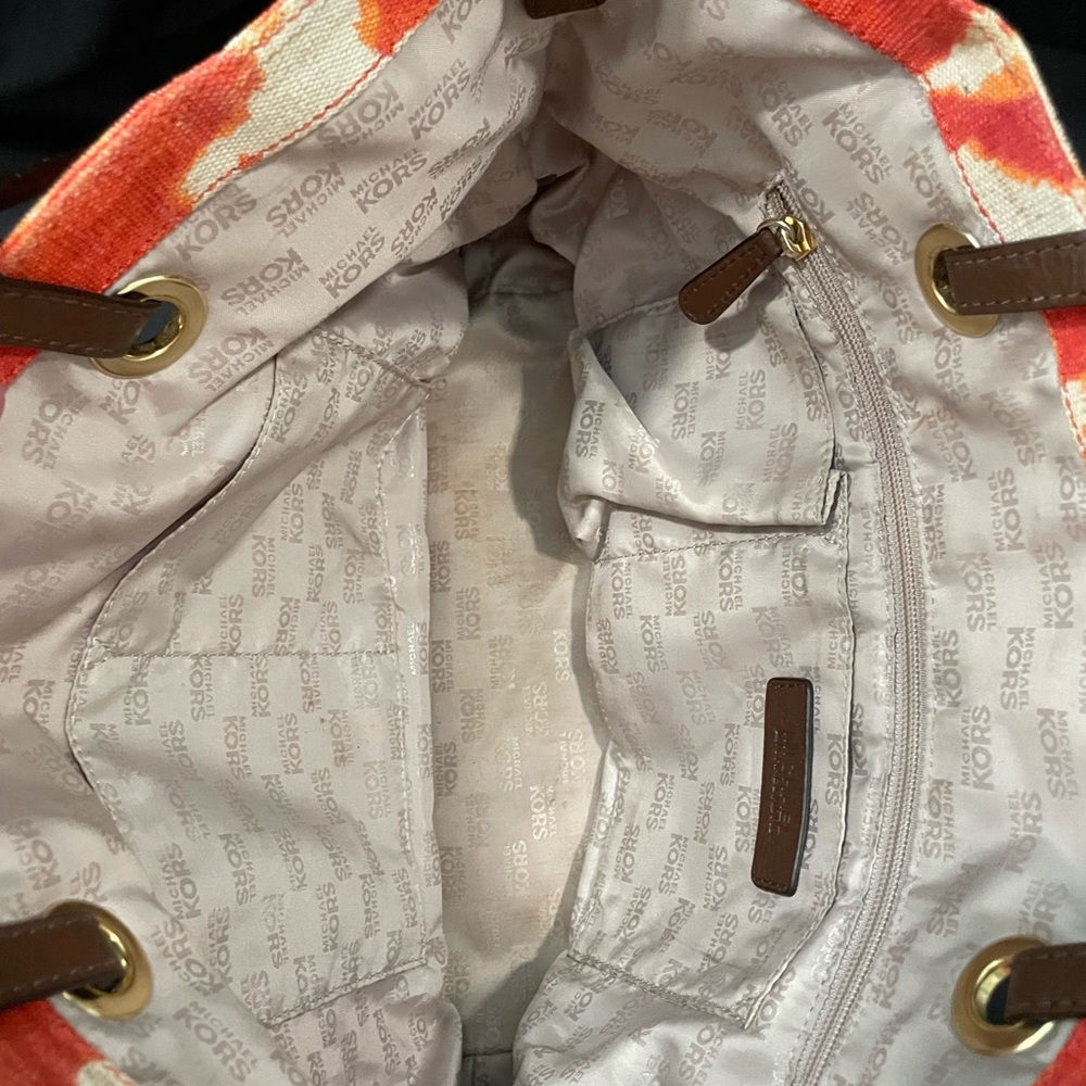 Michael Kors Vibrant Orange Tie-Dye Tote Bag - Picture 5 of 12